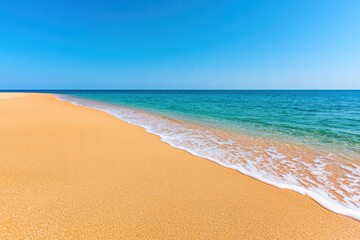 Sticker - Serene beach with golden sand and clear waters