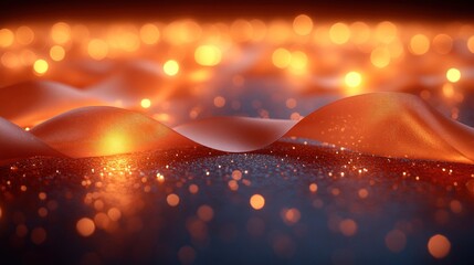 Poster - Abstract waves with glowing particles creating a dynamic visual effect.