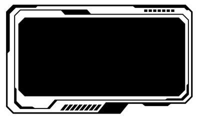 Poster - HUD frames black user interface elements design modern technology futuristic control panel screen digital hologram window gaming menu touching cyber monitor set on white background vector