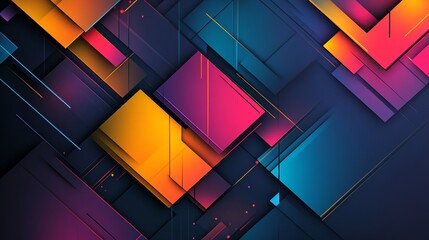 Poster - abstract geometric shapes on a dark background creating an engaging visual composition