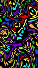 Aufkleber - Explore the vibrant and dynamic abstract swirls in a captivating array of bold and beautiful colors