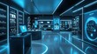 © kiki__ - Futuristic Tech Store with Blue Neon Lights