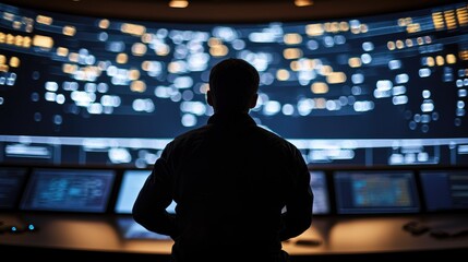 Poster - User Operates Control Panel with Data Visualization Display