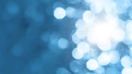 Poster - Soft Blue Bokeh Background with Dreamy Light Effects for Creative Projects and Designs