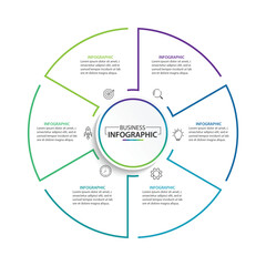 Wall Mural - infographic circle with 6 steps, vector illustration