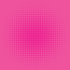 Wall Mural - Bright pink halftone background. Halftone dots effect pattern. Background with dotted texture. Vector illustration