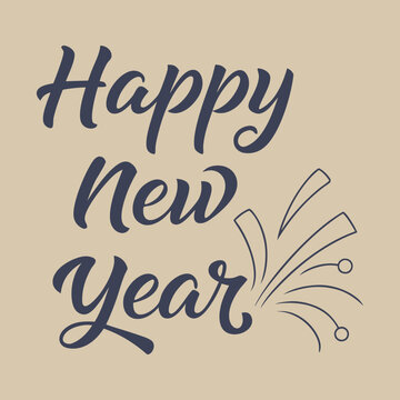 A festive new year greeting card design the text happy new year in a stylish and joyful vibe