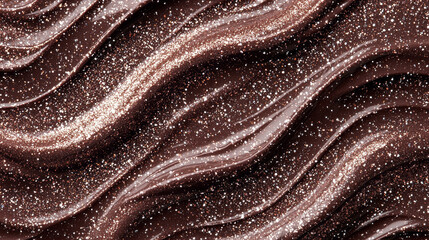 Aufkleber - Captivating swirls of rich mocha mousse create an alluring dance of glossy textures and sparkling highlights, evoking warmth and indulgence