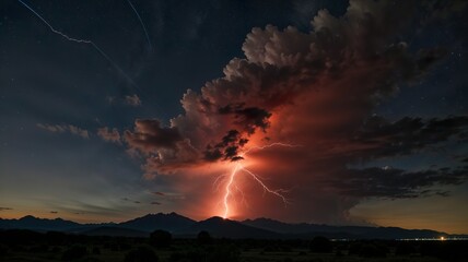 Wall Mural - lightning in the sky