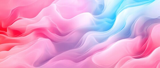 Wall Mural - Abstract vibrant waves of pink and blue colors in a smooth flowing design, perfect for backgrounds and textures.