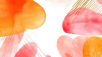 Wall Mural - Colorful abstract watercolor shapes on white background.
