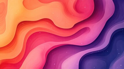 Wall Mural - Colorful abstract waves in smooth gradient layers, vibrant and dynamic visual effect.