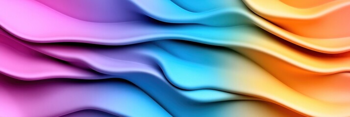 Wall Mural - Colorful abstract waves in soft gradients create a vibrant and dynamic background for creative projects.