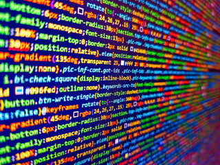 javascript code. blue background with computer digital binary code bit number one and zero text. blu