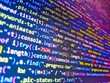 © Maciej - Background to programmers job offer. Software development monitor. Creative blue news background. Programming code. Demand for experienced programmers. Computer data matrix. Happy birthday.