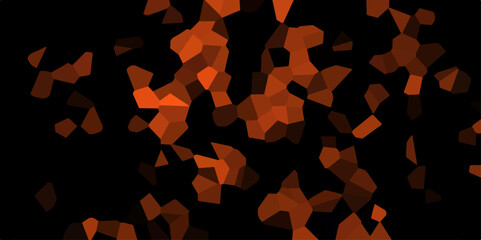 Wall Mural - dark orange and black broken stained glass background with black lines. voronoi diagram background. 
