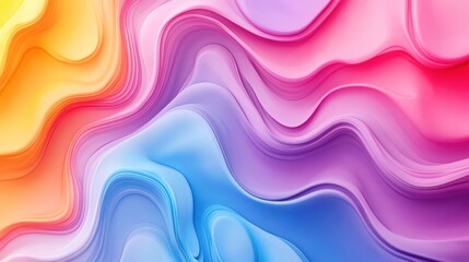 Wall Mural - Vibrant abstract waves in pink, purple, and yellow tones on a smooth surface.