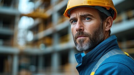 Wall Mural - construction worker in safety helmet