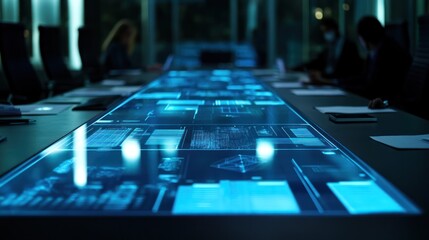 Poster - High tech conference table with digital displays