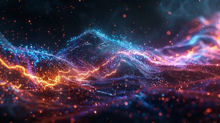 Poster - Technology design art concept abstract contemporary modern colorful gradient background, AI Generative.