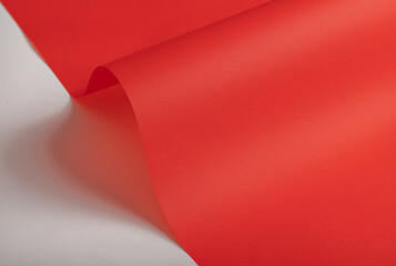 Poster - Elegant scarlet red paper background with a fine texture and subtle gradient. Featuring soft folds