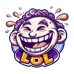 Wall Mural - A flat sticker of lol reaction 