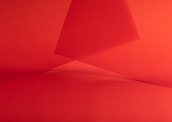 Poster - Scarlet red paper background with a smooth gradient and fine texture. Rich and vibrant tones with