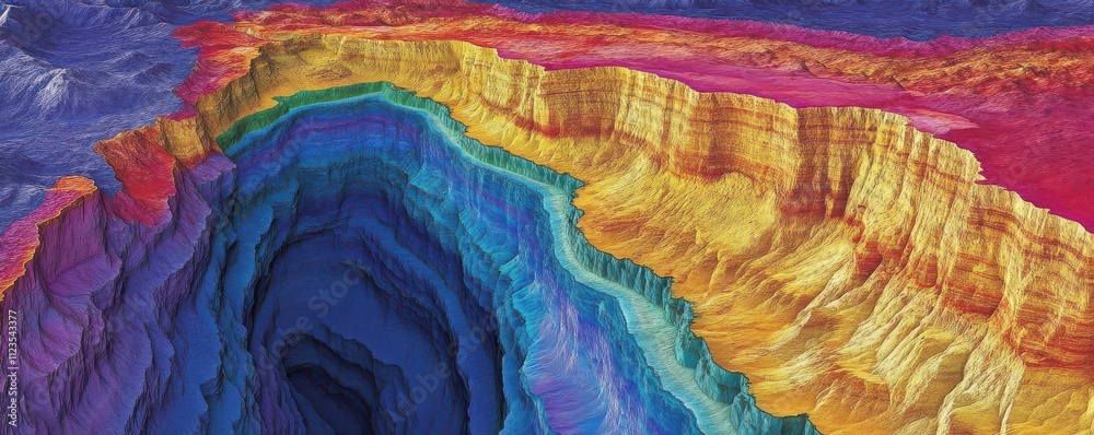 Geological study. A vibrant visualization of subsurface geological ...