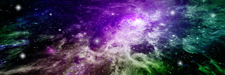 Wall Mural - Stars, dust and gas nebula in a far galaxy.
