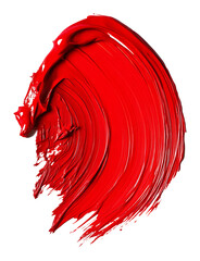 Aufkleber - Red paint brush stroke on transparent background, vibrant texture. Creativity and art concept