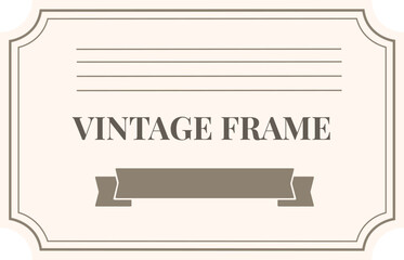 Poster - Vintage frame featuring a ribbon and elegant lines, enhancing certificates, invitations, and formal documents with timeless charm and sophistication