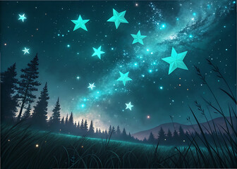 Wall Mural - Starry night sky, deep blue background, galaxy science star night, blue, sky background,