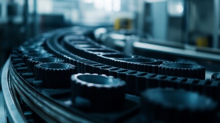 Poster - Manufacturing process overview industrial facility conveyor system factory environment close-up perspective efficiency and automation insights