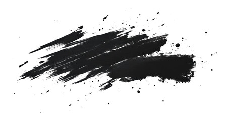Poster - Black brush stroke on transparent background