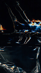 Wall Mural - glitch overlay. creased film texture. blue orange white color light flares artifacts dust scratch di