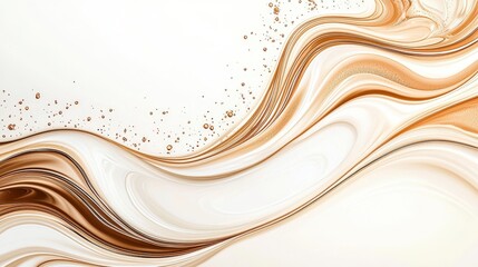Poster - A beautiful abstract background featuring flowing waves of gold and white with a touch of sparkle, perfect for design projects and modern aesthetics.
