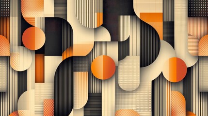 Poster - A captivating abstract design featuring a harmonious interplay of shapes and colors, perfect for modern art projects and digital backgrounds.
