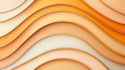 Poster - A mesmerizing abstract design featuring flowing curves in warm tones of cream and orange, perfect for backgrounds and creative projects.