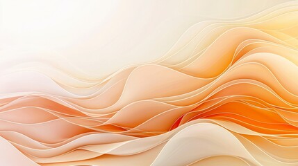 Poster - A stunning abstract background featuring flowing waves with warm orange and beige hues, perfect for modern design projects and creative applications.