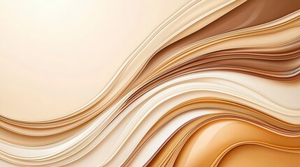 Poster - A stunning abstract background showcasing flowing waves in warm beige tones, perfect for design projects, presentations, or visual aesthetics.