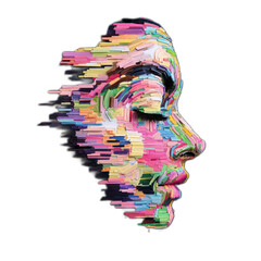 Poster - Abstract Artistic Representation of a Profile with Colorful Brushstrokes