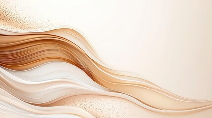 Poster - Abstract wavy lines in warm colors create a serene and elegant background, perfect for design projects and modern artwork.