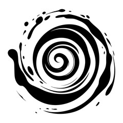 Wall Mural - detailed drawing of an abstract whirl pattern – black vector