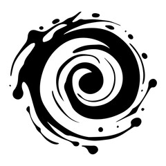 Wall Mural - artistic design of a dynamic spiral shape – black vector