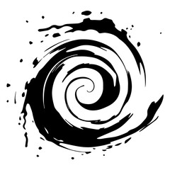 Wall Mural - artistic design of a dynamic spiral shape – black vector