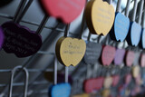 Love lock - Love padlock - attached on the Forth road bridge - Firth of Forth - Fife - Scotland - UK