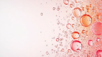 Poster - A vibrant splash of bubbles in pink hues, creating a refreshing and dynamic visual with a light background.