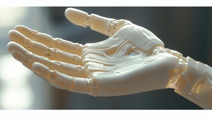 Poster - Close-up of a robotic hand, outstretched, showing intricate mechanical details.