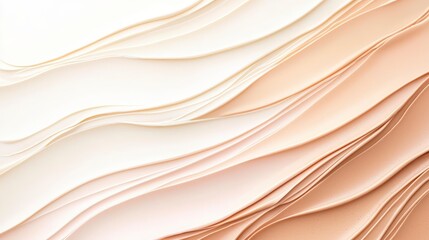Poster - A smooth, abstract design featuring flowing waves in soft beige and cream tones, creating a sense of depth and elegance.