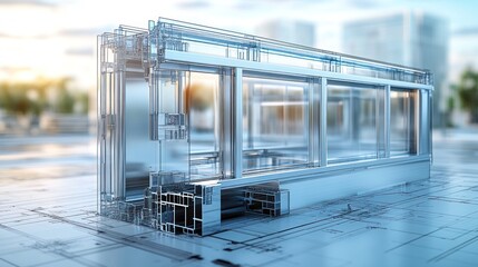 Poster - Transparent architectural model showcasing modern design concepts.